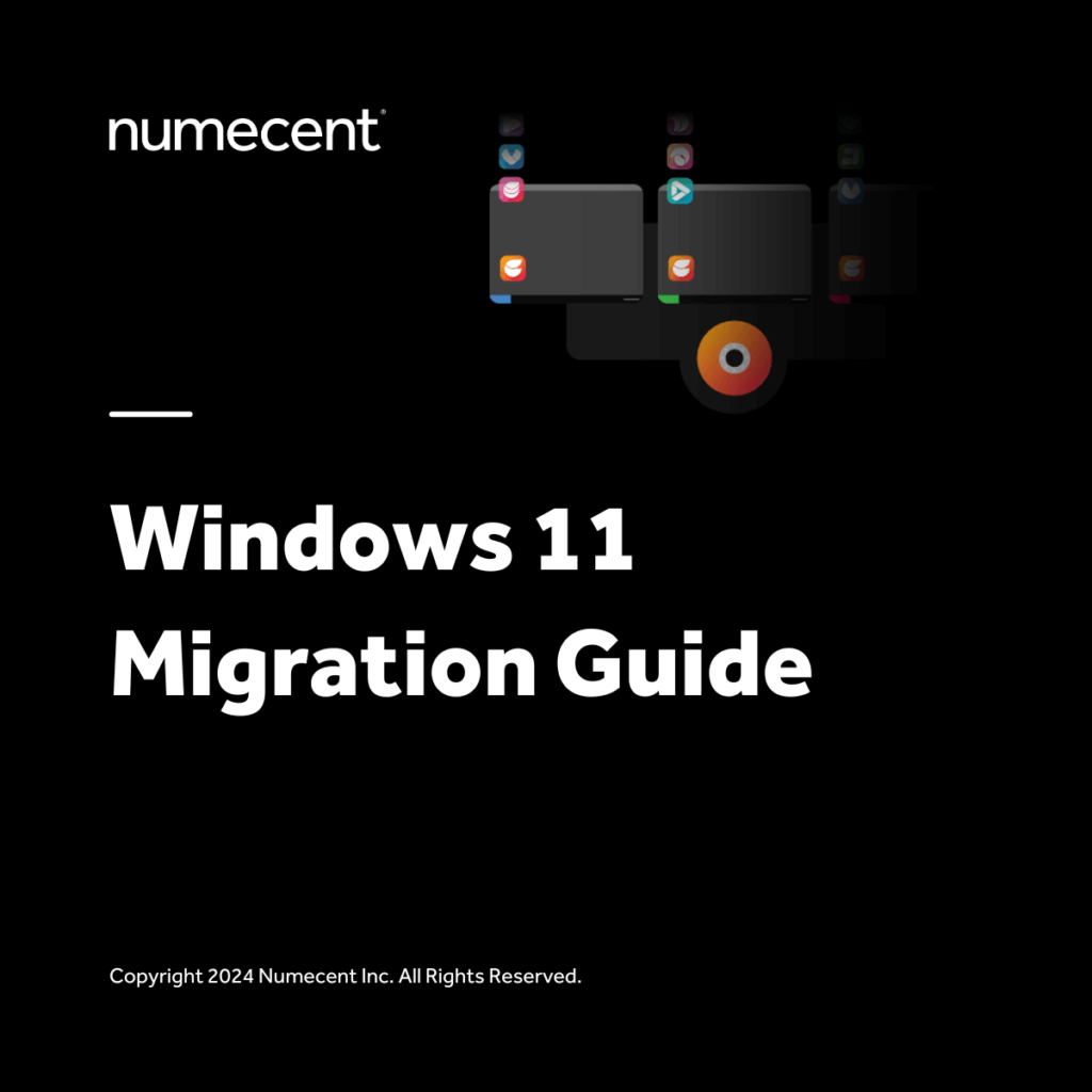 Cover page for Numecent whitepaper titled "Windows 11 Migration Guide"